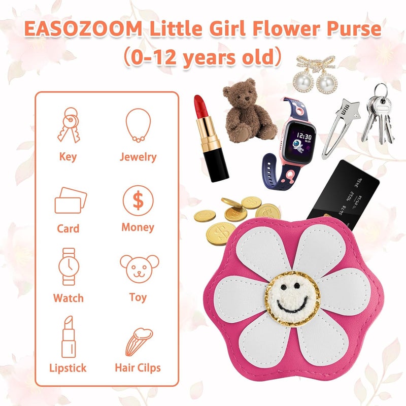 Easozoom Daisy Flower Tiny Small Purse Crossbody Shoulder Bag for Toddler Teen Girls 2 3 4 5 6 7 8 Year Old Kids Baby Gift - Image 4